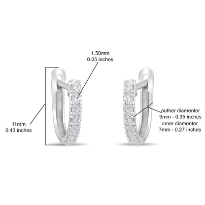 18k Diamond Hoop Earrings, 14k Solid Gold Diamond Huggie Earrings, Mini Gold Hoop Earrings, Diamond Earrings for Women, Gold Earrings