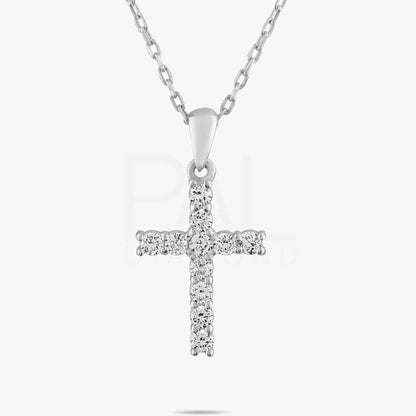 18k Diamond Cross Necklace, Diamond, 14k Solid Gold Cross Necklace, Religious Diamond Necklace, Cross Pendant, Diamond Christian Necklace