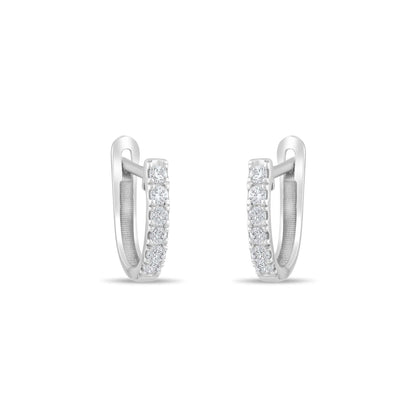 18k Diamond Hoop Earrings, 14k Solid Gold Diamond Huggie Earrings, Mini Gold Hoop Earrings, Diamond Earrings for Women, Gold Earrings