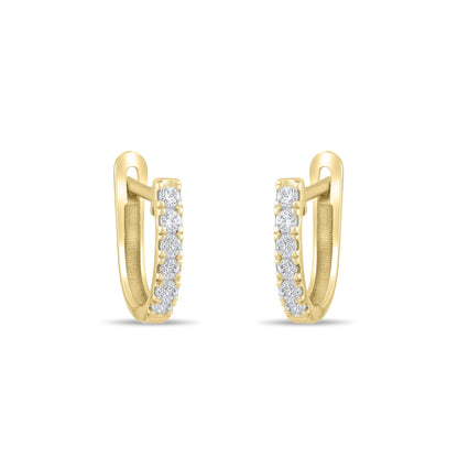 18k Diamond Hoop Earrings, 14k Solid Gold Diamond Huggie Earrings, Mini Gold Hoop Earrings, Diamond Earrings for Women, Gold Earrings