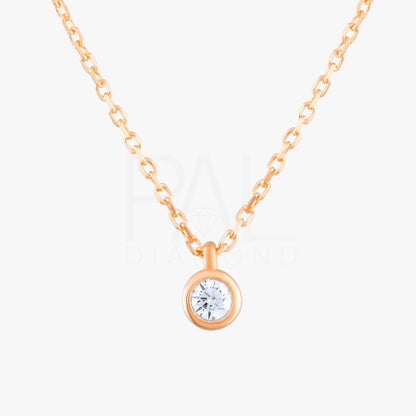 18k Diamond 0.08 Carat Solitaire Neklace, 14k Gold Dainty Diamond Solitaire Necklace, Bezel Setting Solitaire Necklace, Bridal Necklace