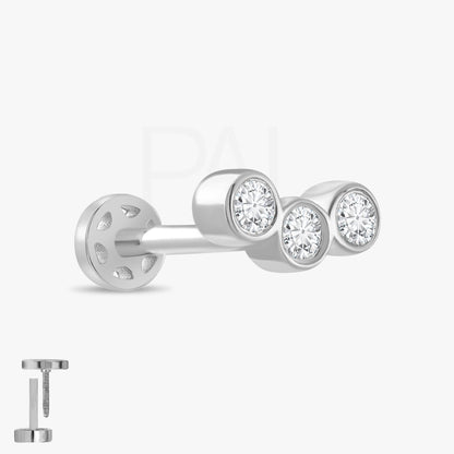 18k Diamond Tragus Piercing, 14k Solid Gold Tragus Earrings, Diamond Cartilage Tragus Earring, Diamond Stud Earrings by Pal Diamond