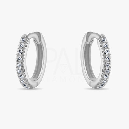 18k Diamond Mini Huggie Earrings, 14k Gold Hoop Earrings, Diamond Tiny Hoop Earrings, Diamond Hoop Tragus, Diamond Cartilage Hoop Earrings