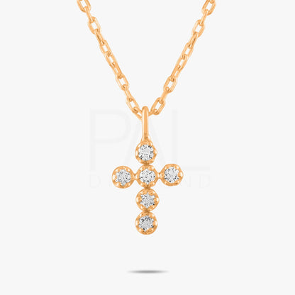 18k Diamond Cross Necklace, 14k Gold Diamond Cross Pendant for Women, Christian Jewelry, Religious Diamond Jewelry, Gold Cross Necklace