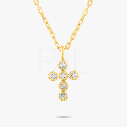 18k Diamond Cross Necklace, 14k Gold Diamond Cross Pendant for Women, Christian Jewelry, Religious Diamond Jewelry, Gold Cross Necklace