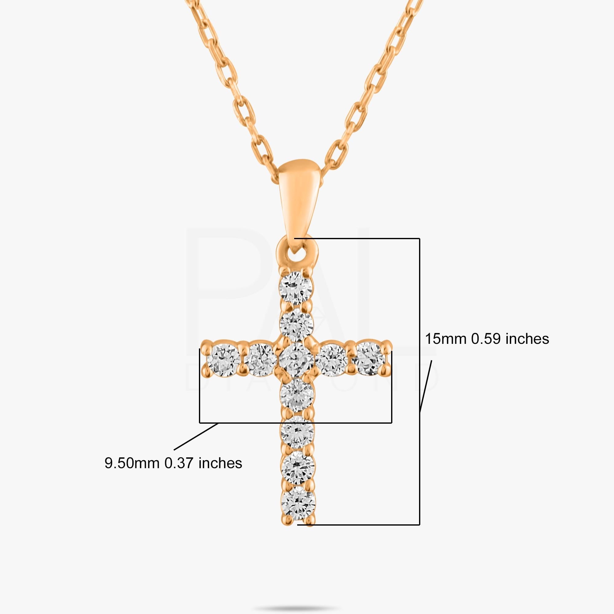 18k Diamond Cross Necklace, Diamond, 14k Solid Gold Cross Necklace, Religious Diamond Necklace, Cross Pendant, Diamond Christian Necklace