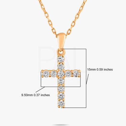 18k Diamond Cross Necklace, Diamond, 14k Solid Gold Cross Necklace, Religious Diamond Necklace, Cross Pendant, Diamond Christian Necklace