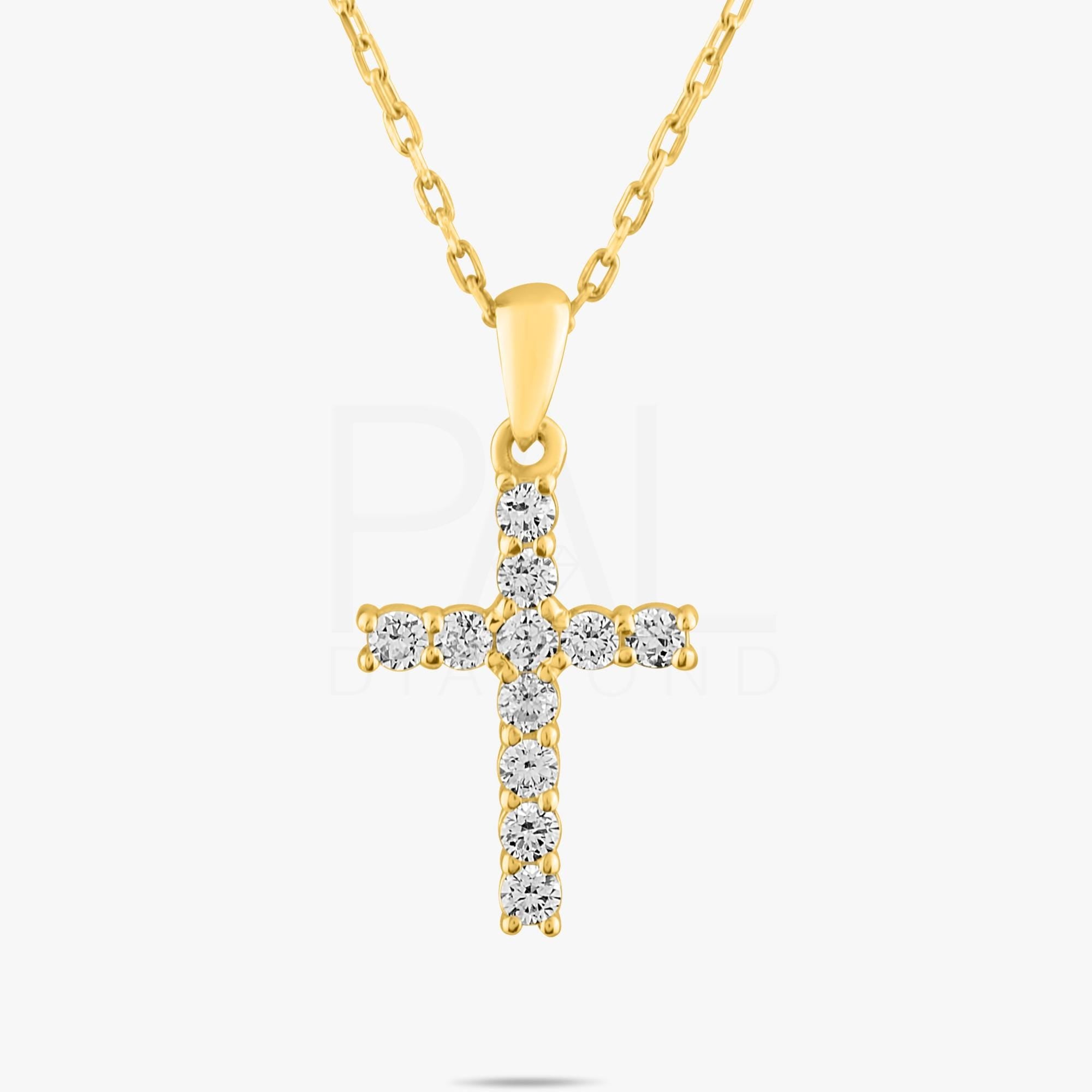 18k Diamond Cross Necklace, Diamond, 14k Solid Gold Cross Necklace, Religious Diamond Necklace, Cross Pendant, Diamond Christian Necklace