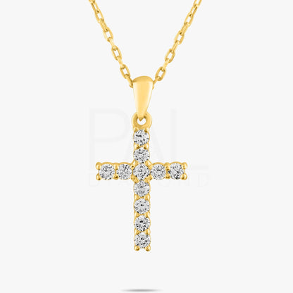 18k Diamond Cross Necklace, Diamond, 14k Solid Gold Cross Necklace, Religious Diamond Necklace, Cross Pendant, Diamond Christian Necklace