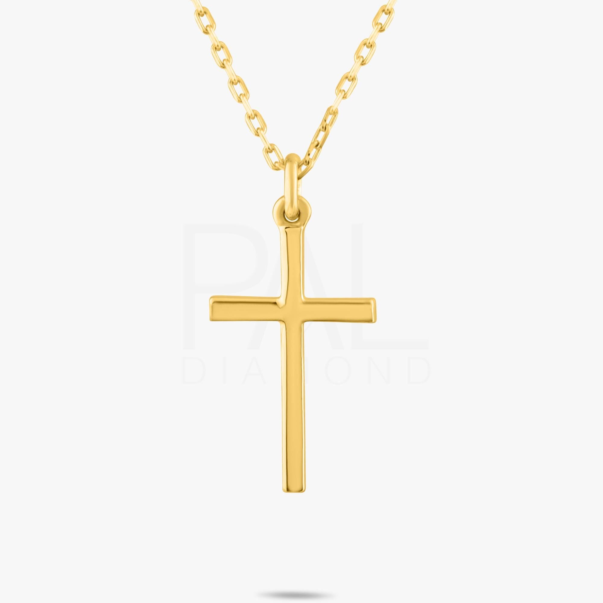 18k Gold Cross Necklace, 14k Solid Gold Cross Necklace for Women, Gold Cross Necklace for  Men, Solid Gold Religious Jewelry, Cross Pendant