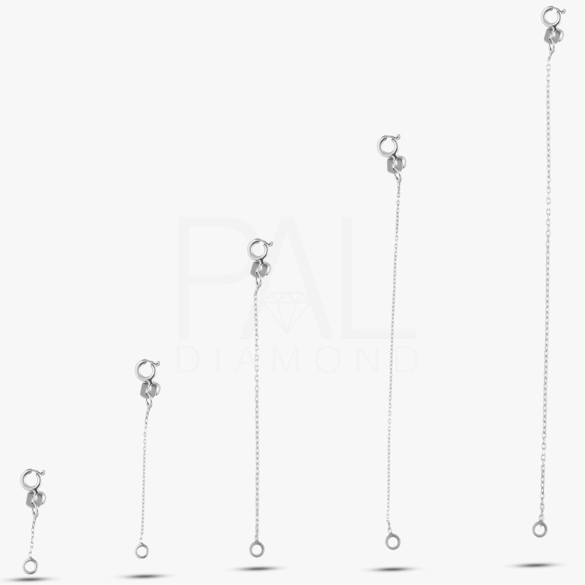 18k Solid Gold Chain Extender, 14k Adjustable Chain Extender, Removable Chain Extender for Necklace, Round Clasp Chain Extender