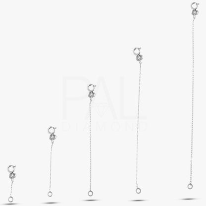 18k Solid Gold Chain Extender, 14k Adjustable Chain Extender, Removable Chain Extender for Necklace, Round Clasp Chain Extender