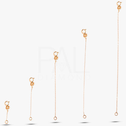 18k Solid Gold Chain Extender, 14k Adjustable Chain Extender, Removable Chain Extender for Necklace, Round Clasp Chain Extender