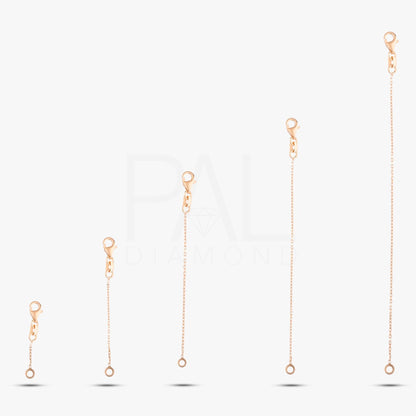 18k Lobster Claw Chain Extender, 14k Real Gold Adjustable Chain Extender, Removable Chain Extender for Necklace, Lobster Claw Clasp Extender