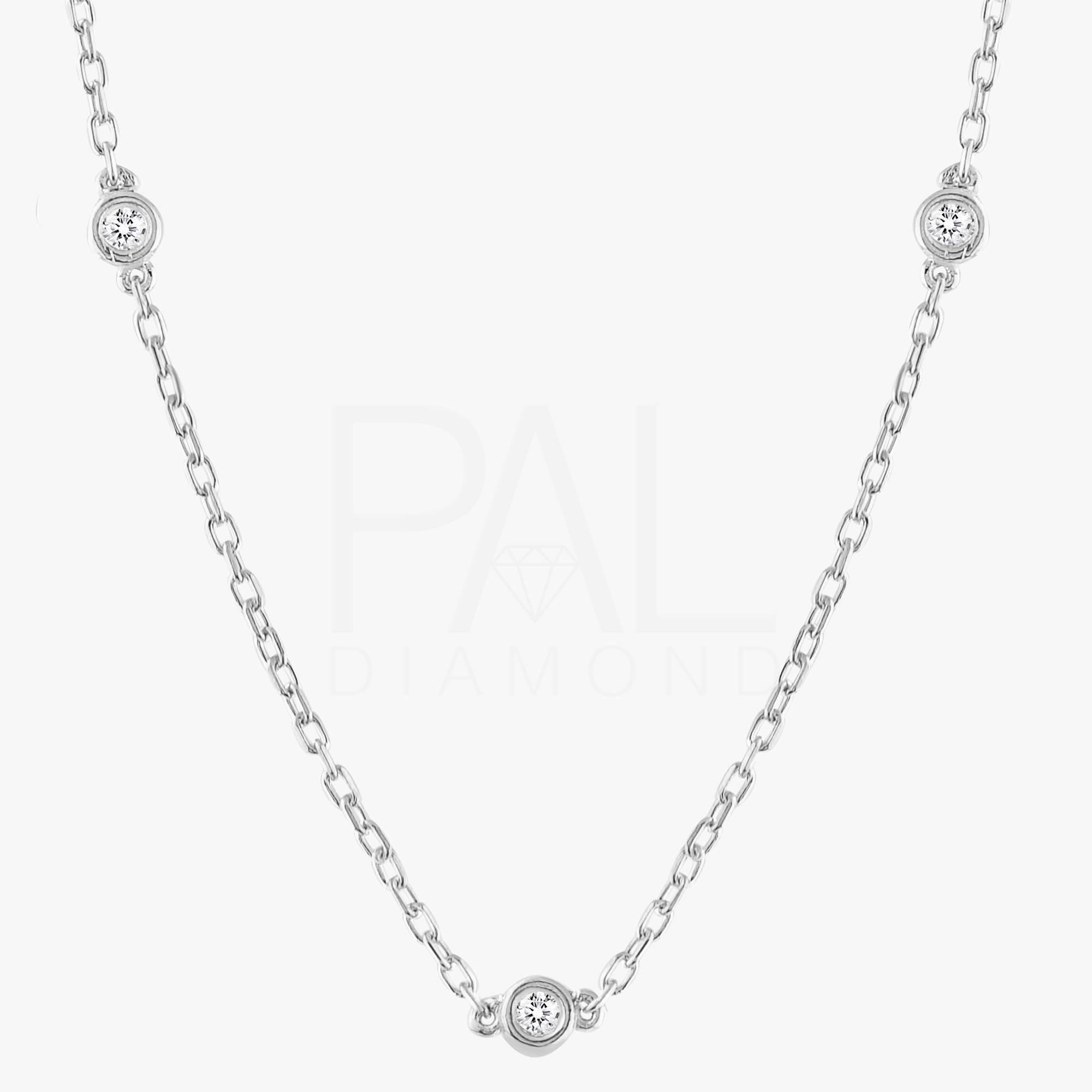 18k Diamond Solitaire Necklace, 14k Solid Gold 3 Stones Diamond Necklace, Bezel Setting Solitaire Diamond Necklace, Solitaire Gold Necklace