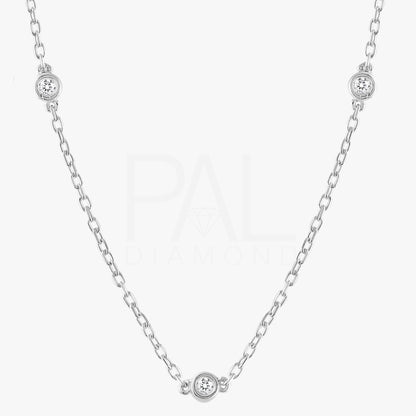 18k Diamond Solitaire Necklace, 14k Solid Gold 3 Stones Diamond Necklace, Bezel Setting Solitaire Diamond Necklace, Solitaire Gold Necklace
