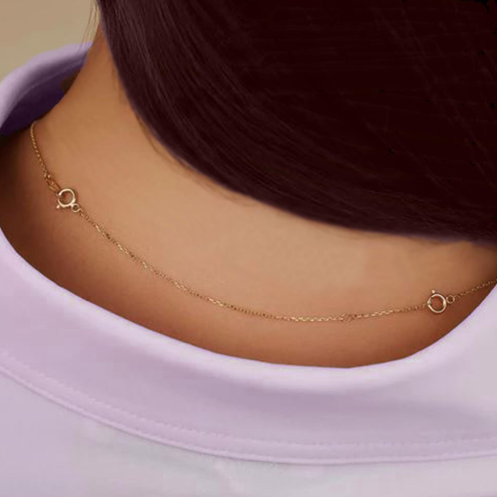 18k Solid Gold Chain Extender, 14k Adjustable Chain Extender, Removable Chain Extender for Necklace, Round Clasp Chain Extender