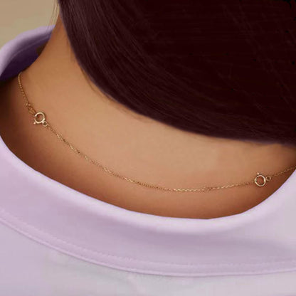 18k Solid Gold Chain Extender, 14k Adjustable Chain Extender, Removable Chain Extender for Necklace, Round Clasp Chain Extender