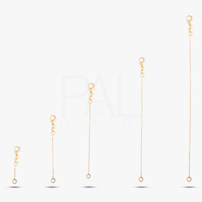 18k Lobster Claw Chain Extender, 14k Real Gold Adjustable Chain Extender, Removable Chain Extender for Necklace, Lobster Claw Clasp Extender