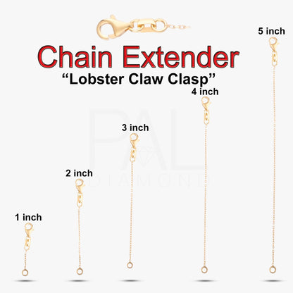 18k Lobster Claw Chain Extender, 14k Real Gold Adjustable Chain Extender, Removable Chain Extender for Necklace, Lobster Claw Clasp Extender