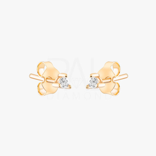 18K Diamond Solitaire Earrings, 14k Solid Gold Diamond Solitaire Earrings, Solitaire Stud Earrings, Diamond Cartilage Earrings, Gold Earring