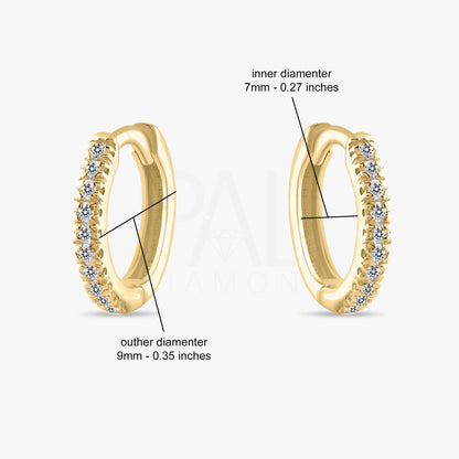 18k Diamond Mini Huggie Earrings, 14k Gold Hoop Earrings, Diamond Tiny Hoop Earrings, Diamond Hoop Tragus, Diamond Cartilage Hoop Earrings