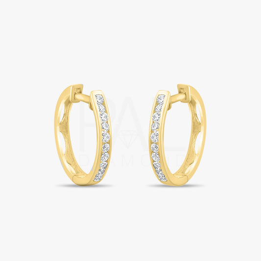 Diamond Earrings , Diamond Hoop Earrings, 18k Gold Diamond Dainty Earrings, Geniue Diamond for Women Hoop Earrings, Gold Huggie Earrings