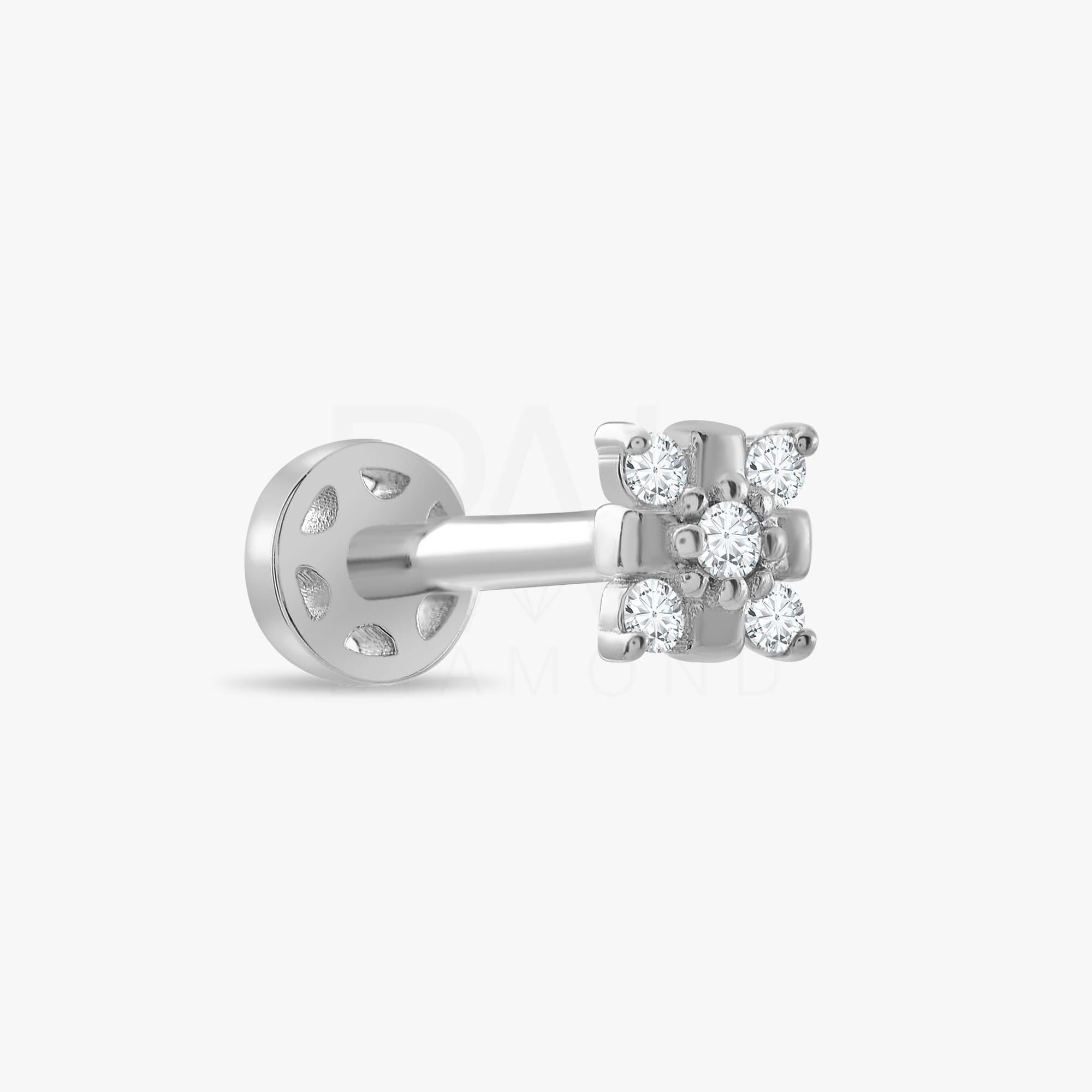 18k Diamond Tragus Piercing, 14k Solid Gold Diamond Tragus Earring, Natural Diamond Tragus Earring, Cartilage Gold Tragus Piercing