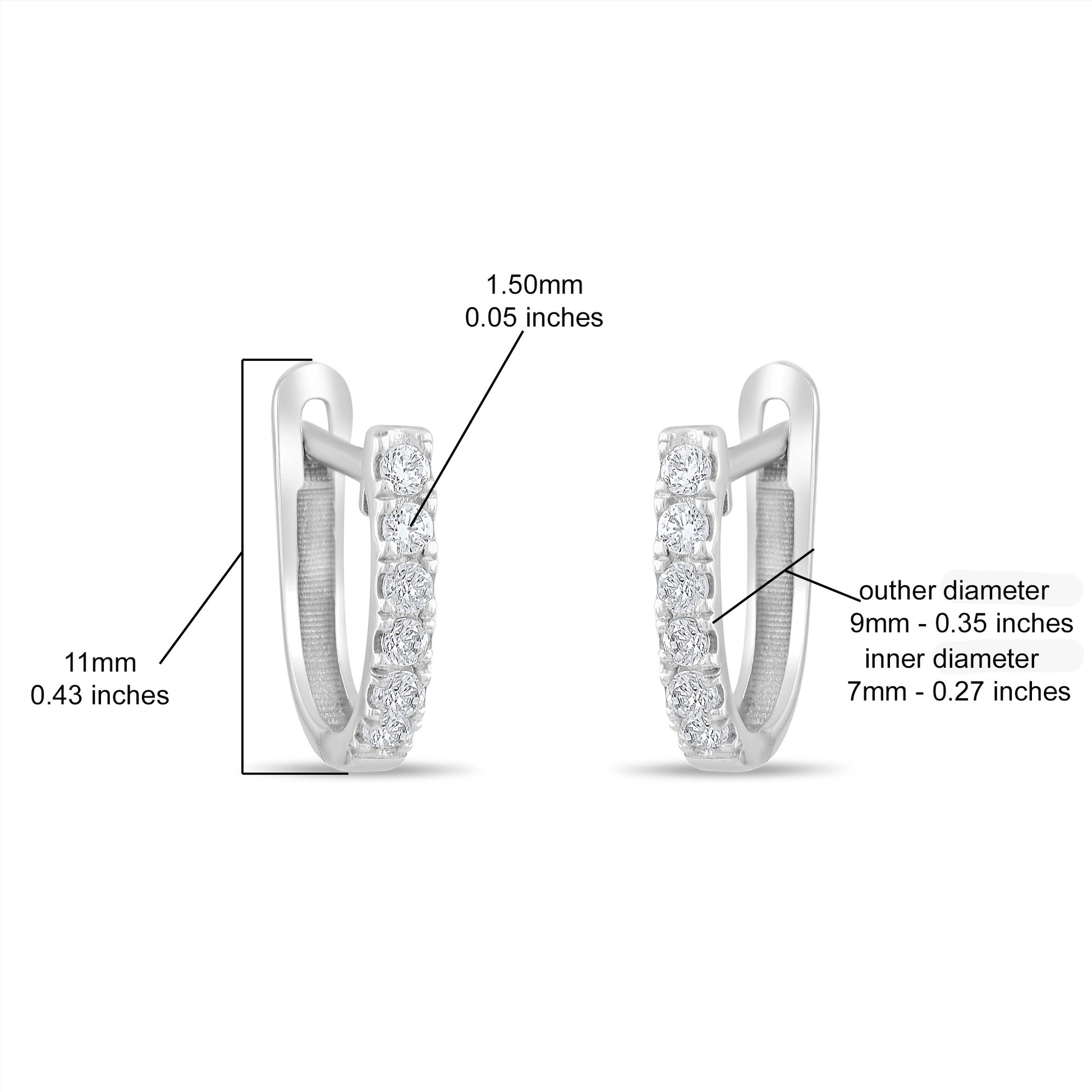 18k Diamond Hoop Earrings 14k Solid Gold Diamond Huggie Earrings